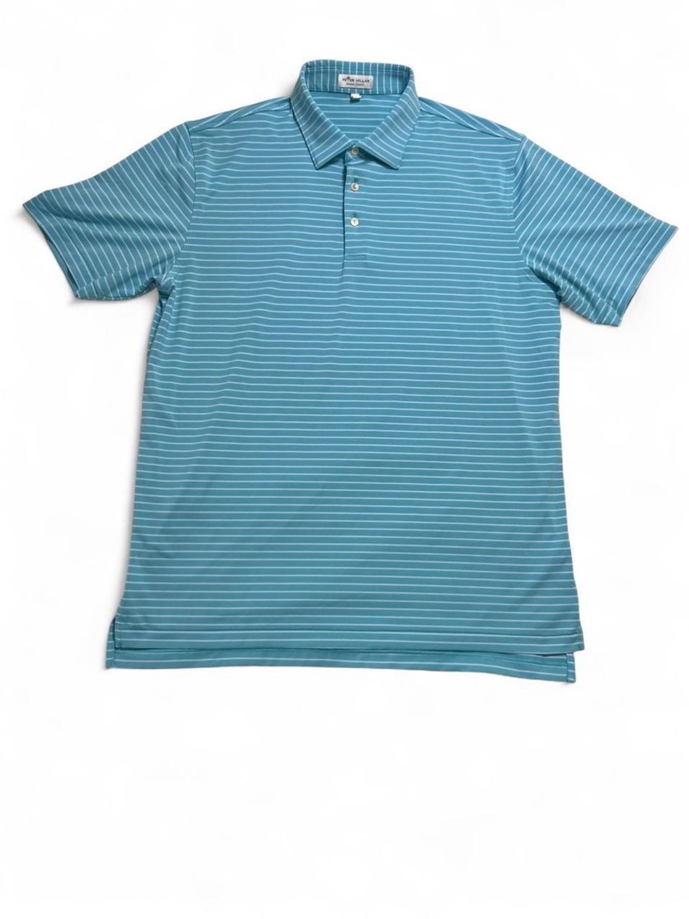 Peter Millar Summer Comfort Polo Shirt Large Blue Stripe Golf